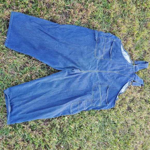 Boulder Creek Overalls Mens 60x38 Blue Denim‎ Bib Carpenter Workwear Big Utility - Picture 8 of 10